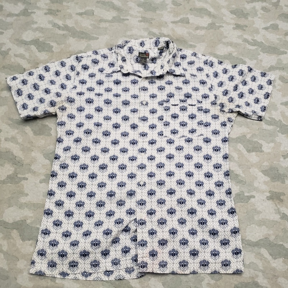 Royal Robbins Shirt Mens Large Blue Short Sleeve Button-Up Outdoors